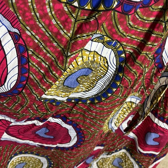 Women's Size L Full Maxi Cotton African Skirt Matching Scarf Deep Pockets - Picture 6 of 7